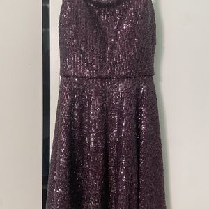 Glamorous Purple Sequin Prom Dress